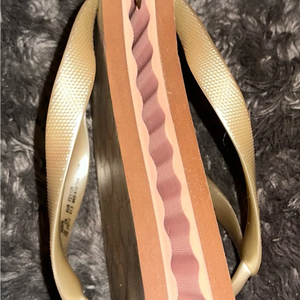 Coach Gold and Tan Signature Sandals - Picture 7 of 10